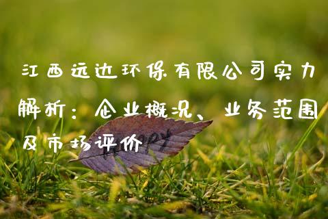 江西远达环保有限公司实力解析：企业概况、业务范围及市场评价_https://www.apanben.com_在线喊单_第1张