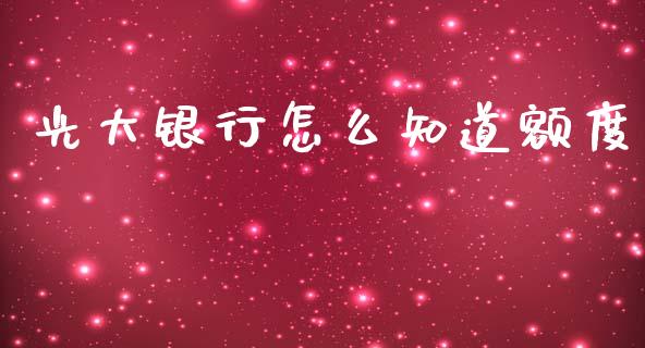光大银行怎么知道额度_https://www.apanben.com_期货学院_第1张