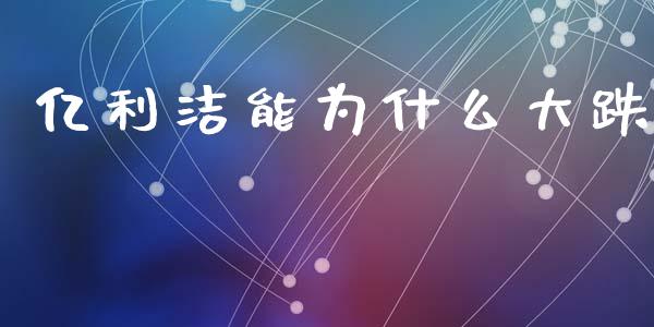亿利洁能为什么大跌_https://www.apanben.com_财经资讯_第1张