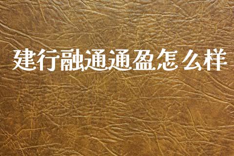 建行融通通盈怎么样_https://www.apanben.com_在线喊单_第1张
