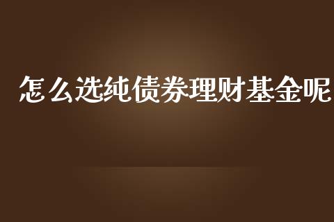 怎么选纯债券理财基金呢_https://www.apanben.com_财经资讯_第1张