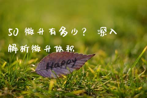 50 微升有多少？ 深入解析微升体积_https://www.apanben.com_股市指导_第1张