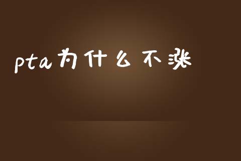 pta为什么不涨_https://www.apanben.com_国际财经_第1张