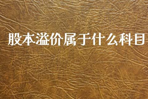 股本溢价属于什么科目_https://www.apanben.com_股票怎么玩_第1张