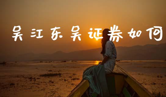 吴江东吴证券如何_https://www.apanben.com_国际期货_第1张