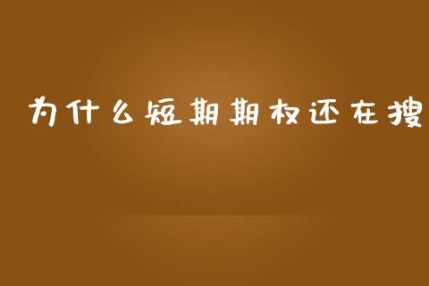 为什么短期期权还在搜_https://www.apanben.com_国际期货_第1张