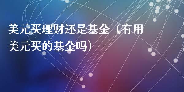 美元买理财还是基金（有用美元买的基金吗）_https://www.apanben.com_国际财经_第1张