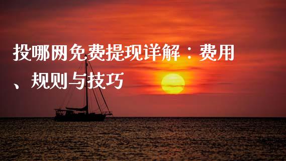 投哪网免费提现详解：费用、规则与技巧_https://www.apanben.com_股票怎么玩_第1张