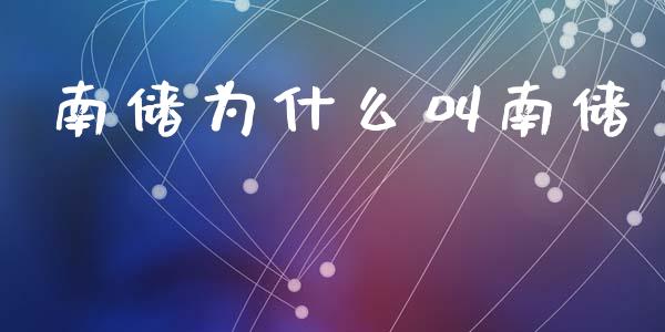 南储为什么叫南储_https://www.apanben.com_股票怎么玩_第1张