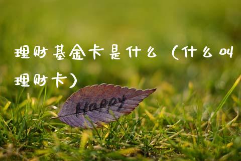 理财基金卡是什么（什么叫理财卡）_https://www.apanben.com_国际财经_第1张