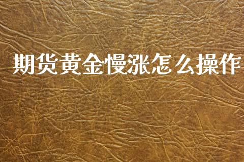 期货黄金慢涨怎么操作_https://www.apanben.com_国际期货_第1张
