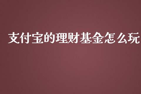 支付宝的理财基金怎么玩_https://www.apanben.com_财经资讯_第1张