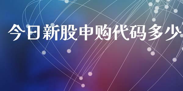 今日新股申购代码多少_https://www.apanben.com_股票怎么玩_第1张