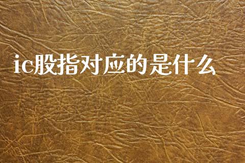 ic股指对应的是什么_https://www.apanben.com_股市指导_第1张