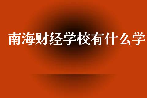 南海财经学校有什么学_https://www.apanben.com_国际期货_第1张