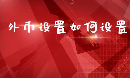 外币设置如何设置_https://www.apanben.com_股市指导_第1张