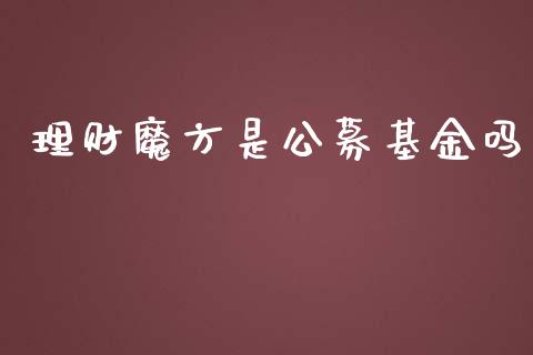 理财魔方是公募基金吗_https://www.apanben.com_国际财经_第1张