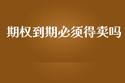 期权到期必须得卖吗_https://www.apanben.com_国际期货_第1张