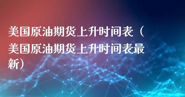 美国原油期货上升时间表（美国原油期货上升时间表最新）_https://www.apanben.com_期货学院_第1张