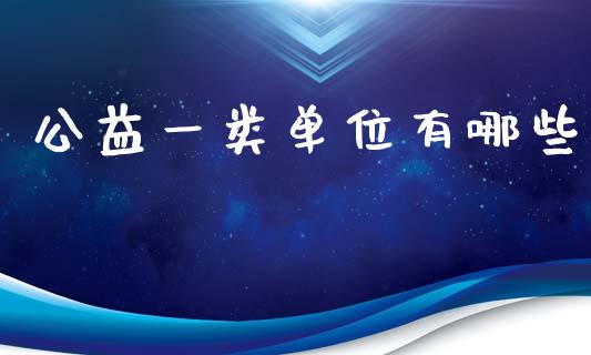 公益一类单位有哪些_https://www.apanben.com_国际期货_第1张