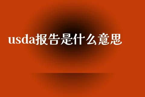 usda报告是什么意思_https://www.apanben.com_股市分析_第1张