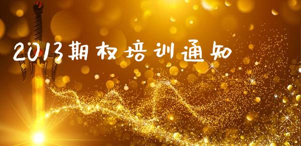 2013期权培训通知_https://www.apanben.com_国际财经_第1张