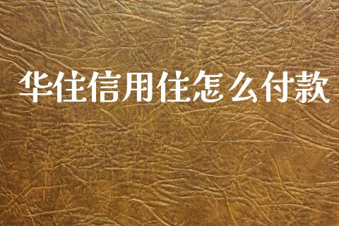 华住信用住怎么付款_https://www.apanben.com_国际财经_第1张