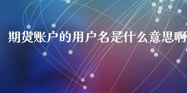 期货账户的用户名是什么意思啊_https://www.apanben.com_在线喊单_第1张