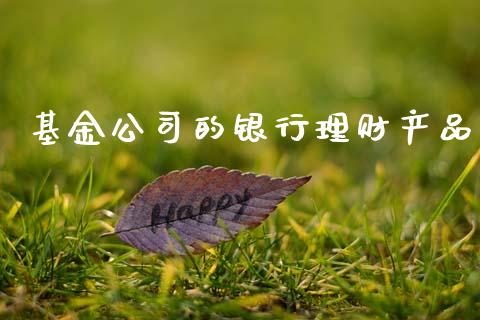基金公司的银行理财产品_https://www.apanben.com_财经资讯_第1张