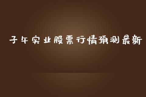 子午实业股票行情预测最新_https://www.apanben.com_股市指导_第1张