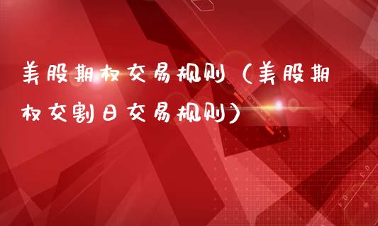 美股期权交易规则（美股期权交割日交易规则）_https://www.apanben.com_期货学院_第1张