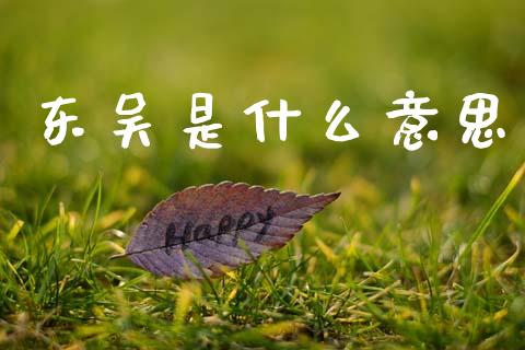 东吴是什么意思_https://www.apanben.com_国际期货_第1张