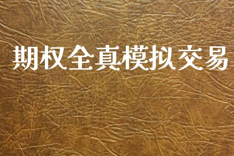期权全真模拟交易_https://www.apanben.com_期货学院_第1张