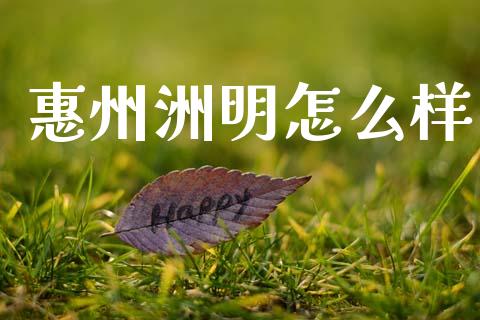 惠州洲明怎么样_https://www.apanben.com_国际期货_第1张