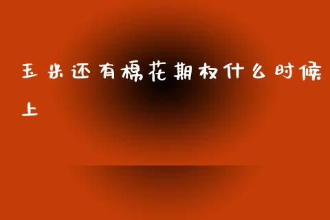 玉米还有棉花期权什么时候上_https://www.apanben.com_在线喊单_第1张