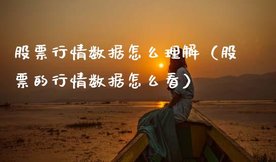 股票行情数据怎么理解（股票的行情数据怎么看）_https://www.apanben.com_股市分析_第1张
