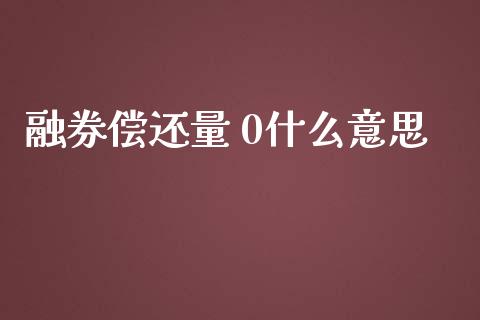 融券偿还量 0什么意思_https://www.apanben.com_国际财经_第1张