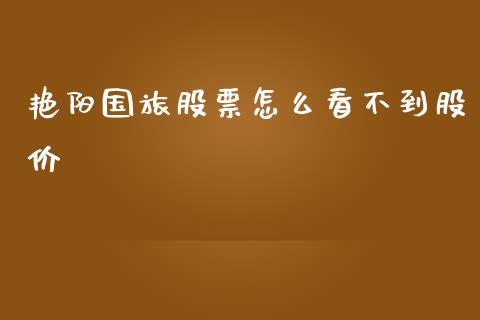 艳阳国旅股票怎么看不到股价_https://www.apanben.com_国际期货_第1张