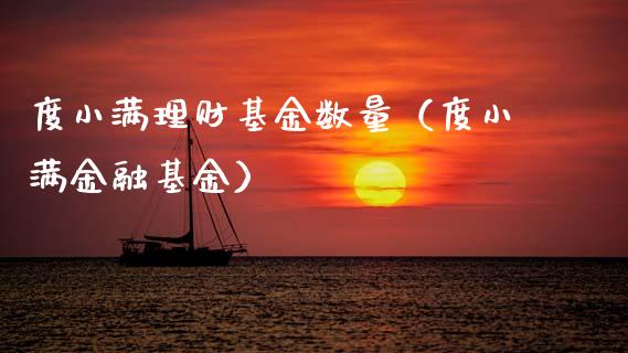 度小满理财基金数量（度小满金融基金）_https://www.apanben.com_国际财经_第1张