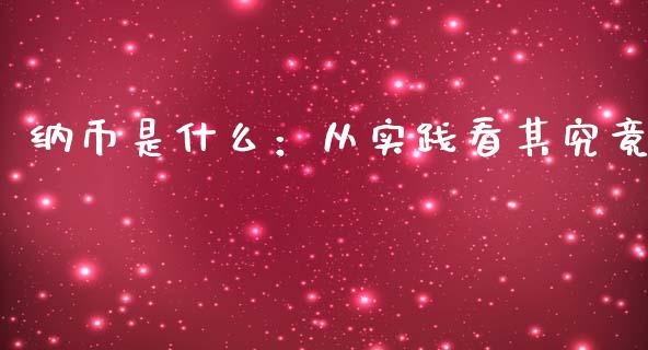 纳币是什么：从实践看其究竟_https://www.apanben.com_期货学院_第1张