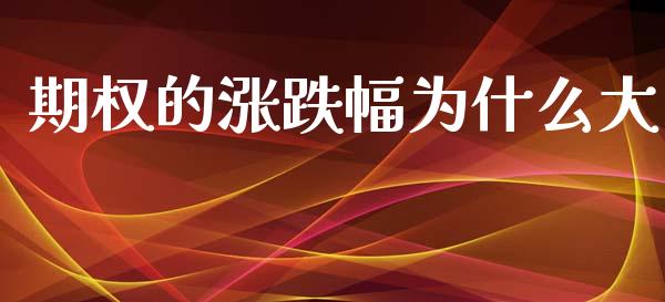 期权的涨跌幅为什么大_https://www.apanben.com_财经资讯_第1张