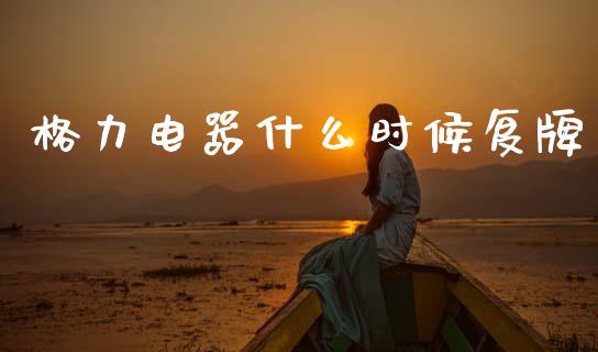 格力电器什么时候复牌_https://www.apanben.com_在线喊单_第1张