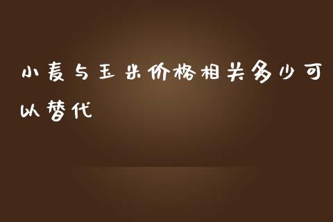 小麦与玉米价格相关多少可以替代_https://www.apanben.com_国际期货_第1张