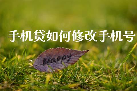 手机贷如何修改手机号_https://www.apanben.com_期货学院_第1张