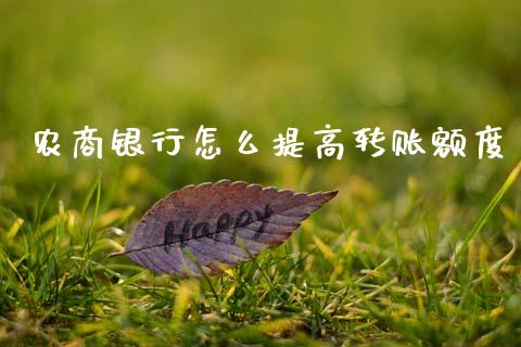 农商银行怎么提高转账额度_https://www.apanben.com_期货学院_第1张