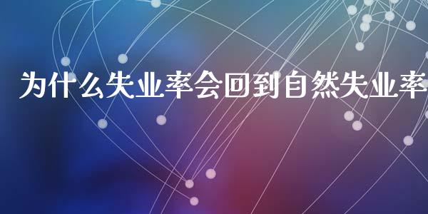 为什么失业率会回到自然失业率_https://www.apanben.com_股市分析_第1张