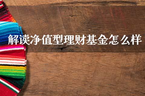 解读净值型理财基金怎么样_https://www.apanben.com_国际财经_第1张