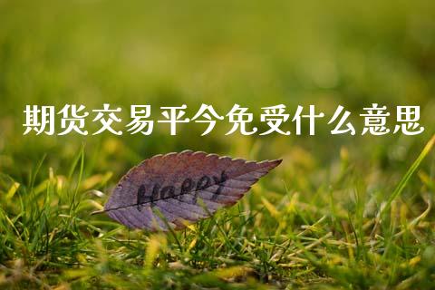 期货交易平今免受什么意思_https://www.apanben.com_国际财经_第1张