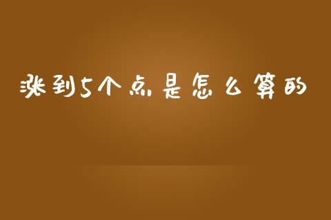 涨到5个点是怎么算的_https://www.apanben.com_国际期货_第1张