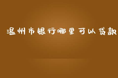 温州市银行哪里可以贷款_https://www.apanben.com_期货学院_第1张